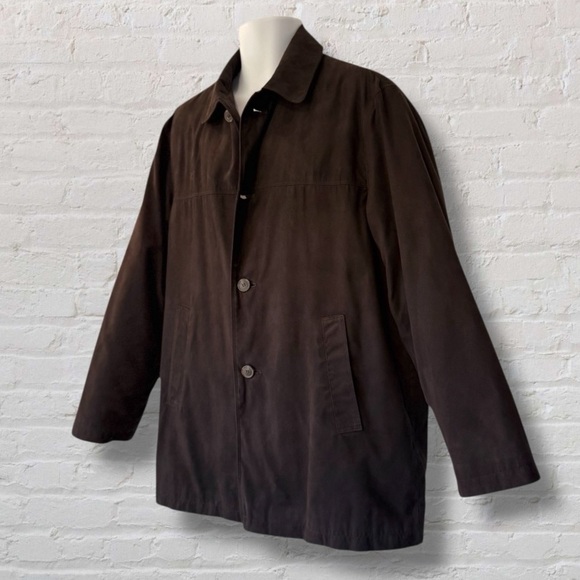 Newport Harbor Men’s Brown Coat Jacket M –Quilted Lining, Zip-Out Plaid Interior - Picture 5 of 16